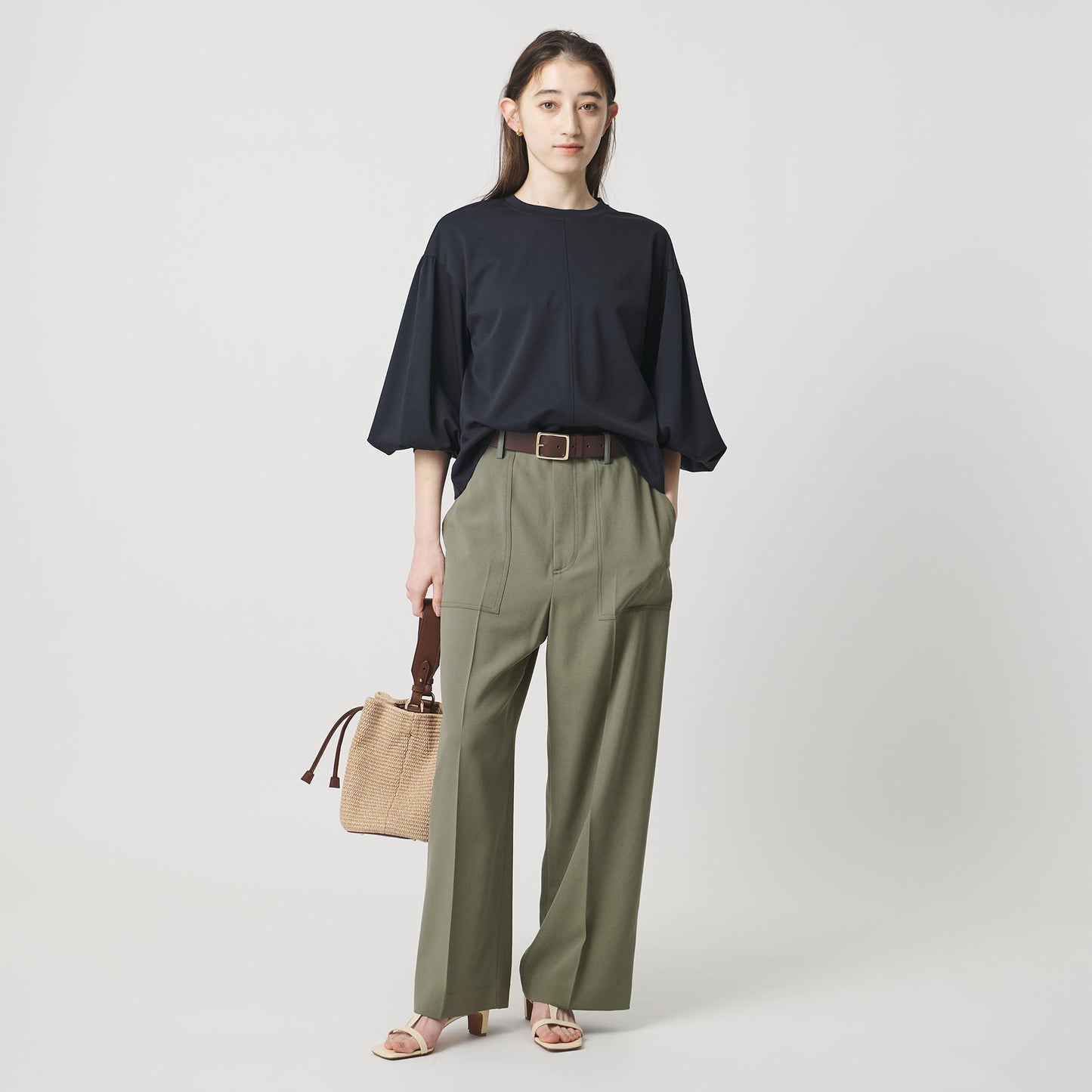 アセテートポリエステル ベイカーパンツ