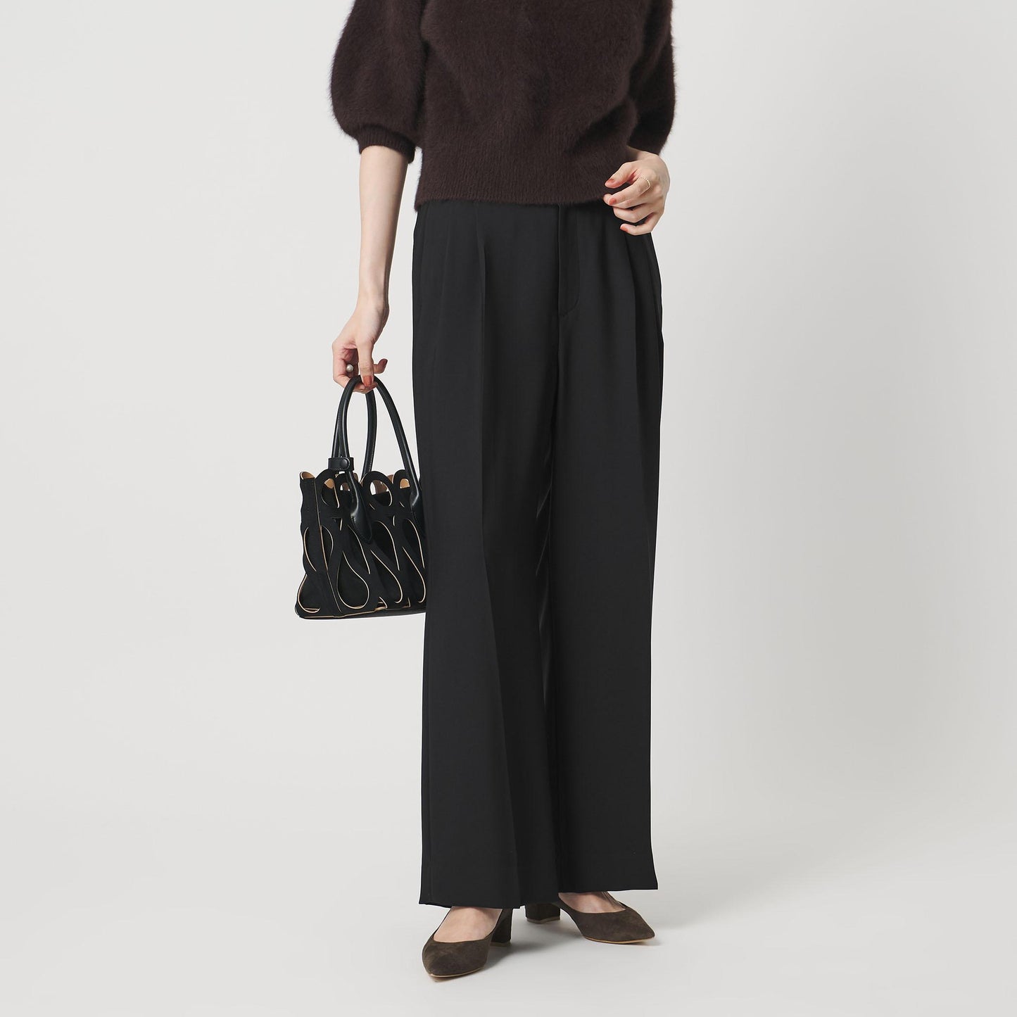 2タック ワイドパンツ‐UVカット 接触冷感 吸水速乾 帯電防止 ウォッシャブル‐