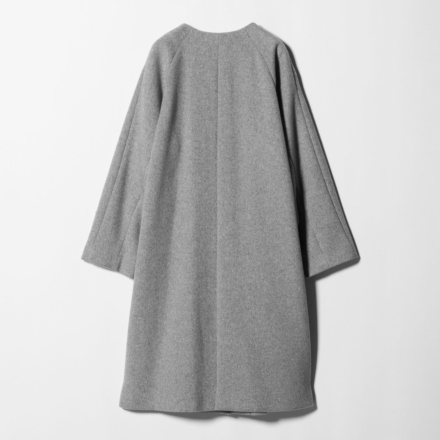 毛ナイロン ノーカラーコート