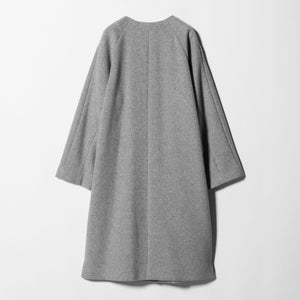 毛ナイロン ノーカラーコート