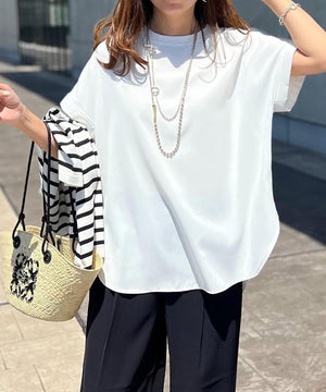 バックジップジョーゼットTブラウス