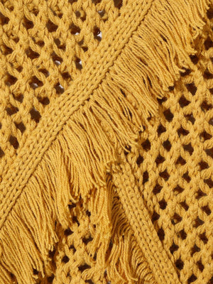 MIDIUMISOLID for Ladies フリンジメッシュプルオーバー