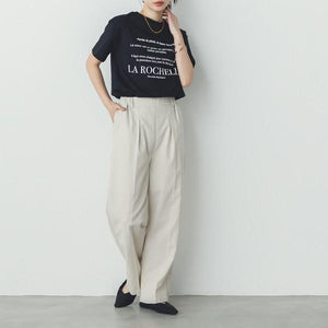 リネンミックスストレートパンツ