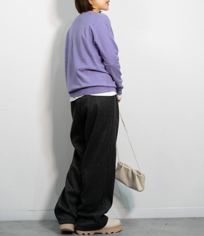 ヘリンボーン裏起毛イージーパンツ