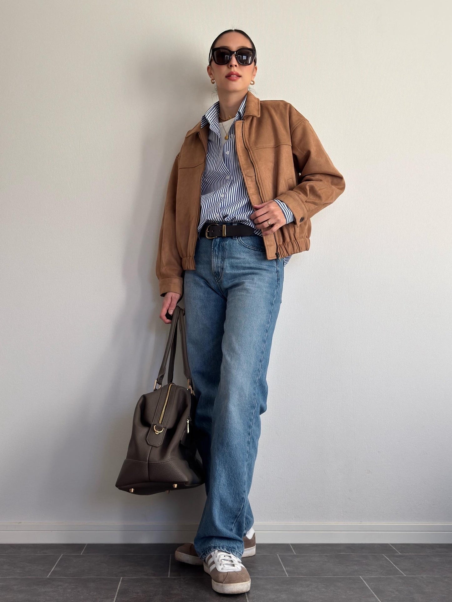 ルーズフィットスエードブルゾン