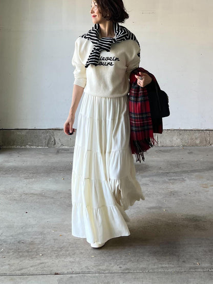 アイボリーティアードスカート