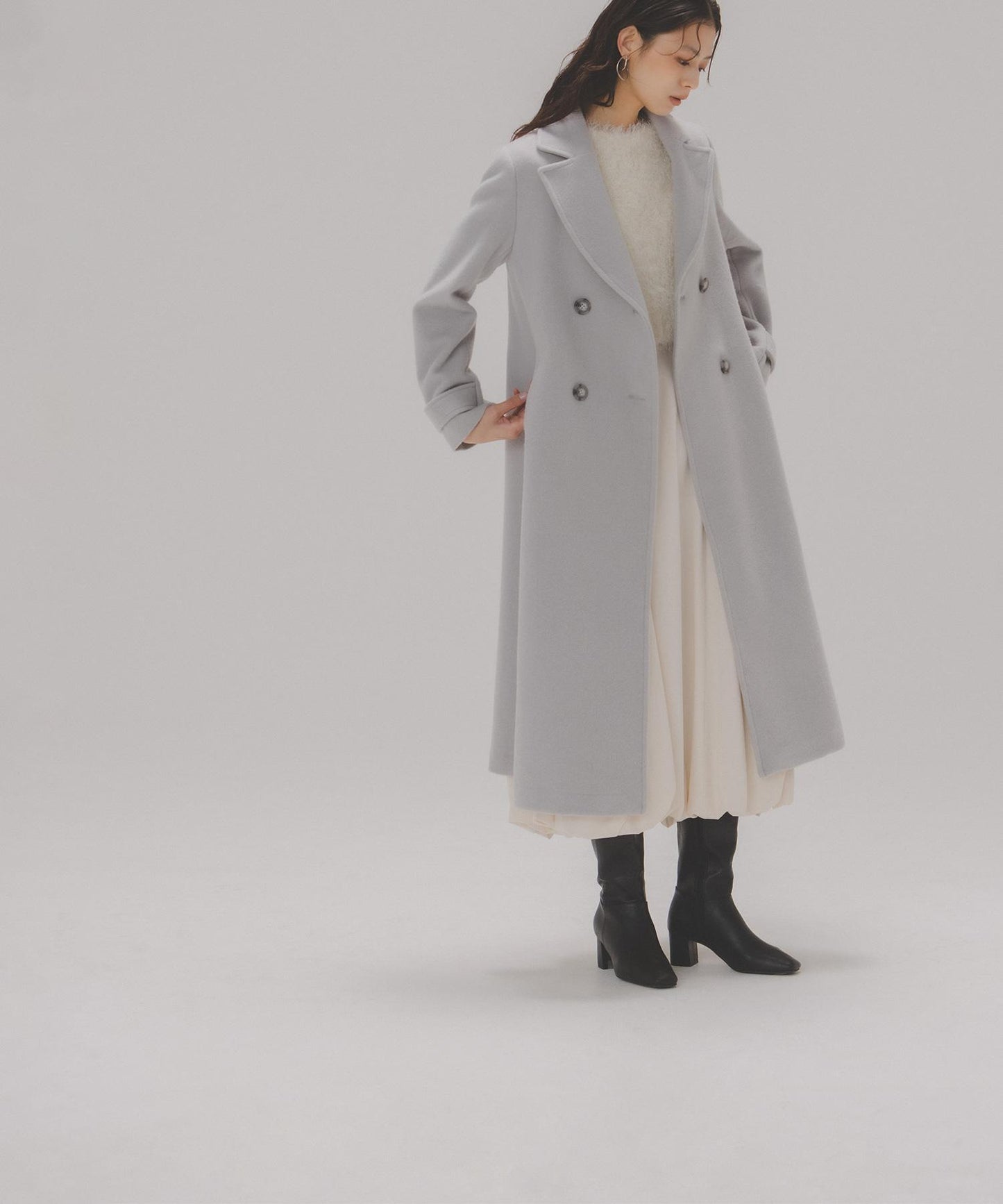 ビッグカラーダブルチェスターコート