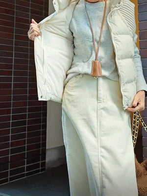 リブニットエコダウンベスト