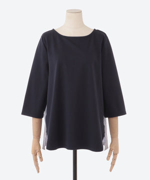 7分袖異素材切替カットソー