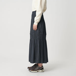 【WEB限定】シャーリング キリカエ フレアスカート