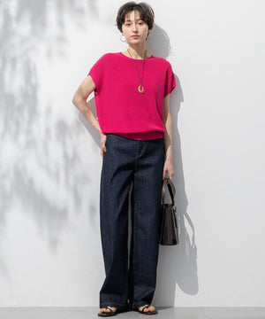 23区DENIM ストレッチ ワイドパンツ