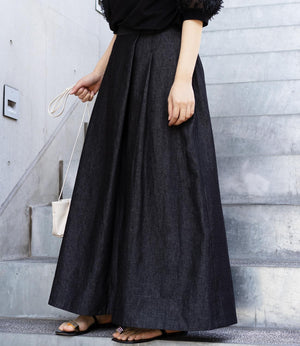 グレースフレアタックデニムスカート