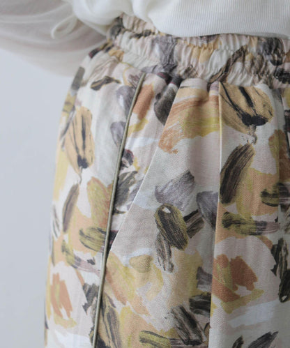 ペインティングフラワーイージーパンツ