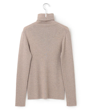 ウーステッドウール リブタートルネック ニット