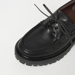 レースアップモカシン フラット45↑