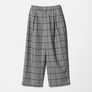 チェック ワイドタックパンツ