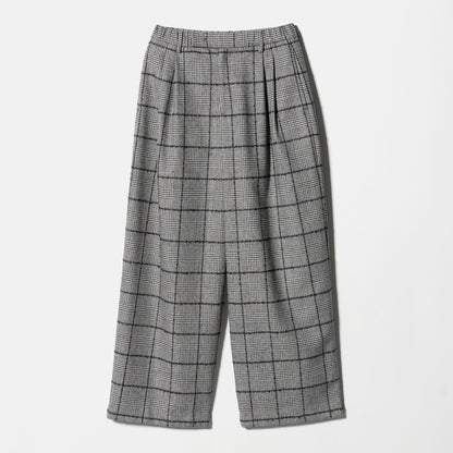 チェック ワイドタックパンツ