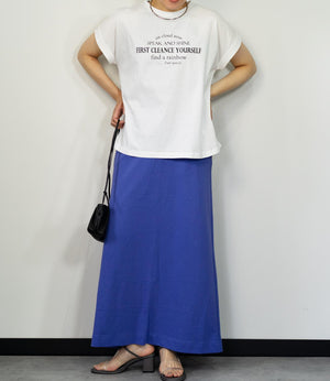 【接触冷感】レタリングフレンチスリーブTシャツ