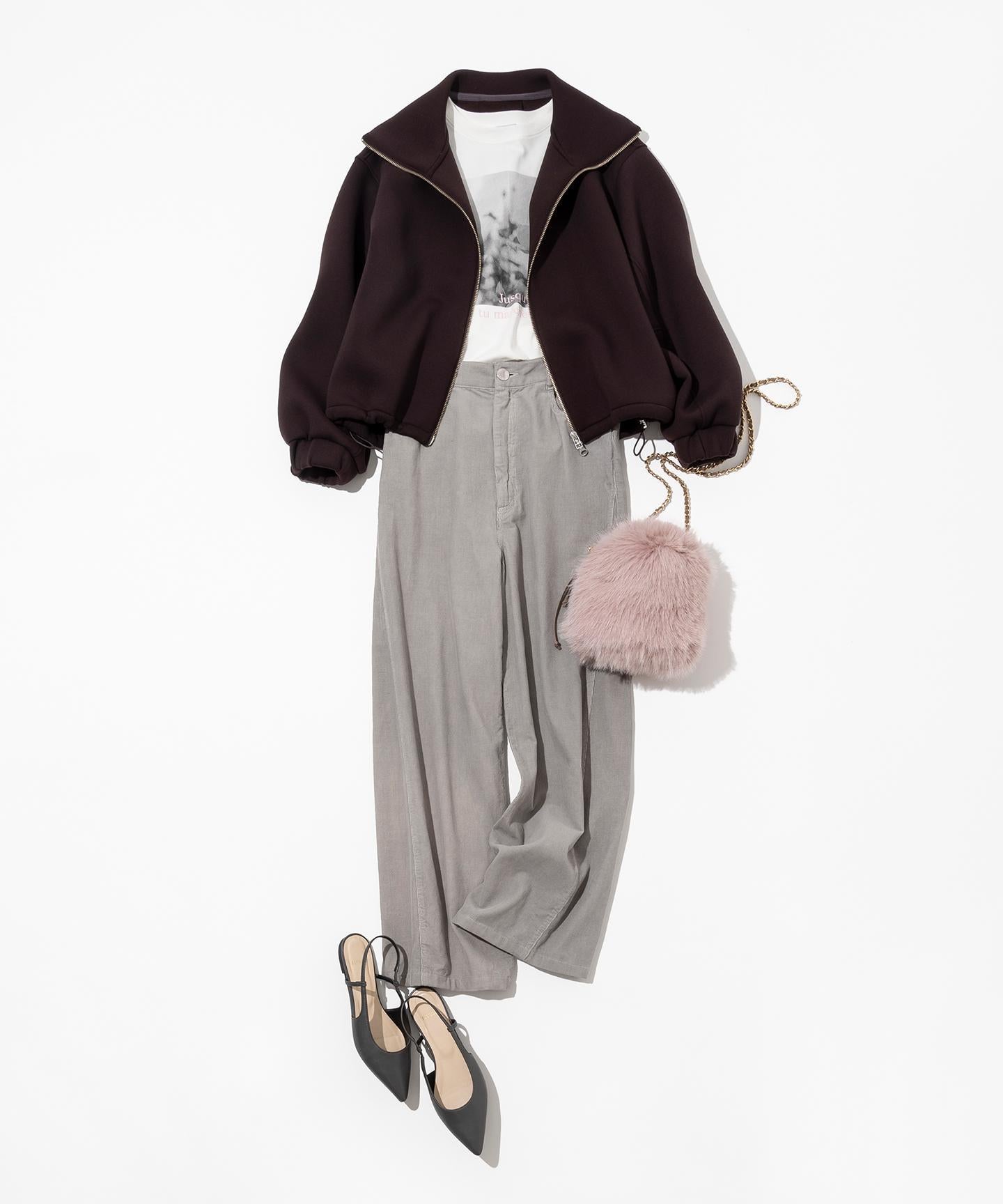 フェイクファー チャーム バッグ