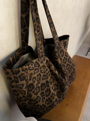 レオパード スエードショルダーバッグ