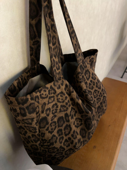 レオパード スエードショルダーバッグ