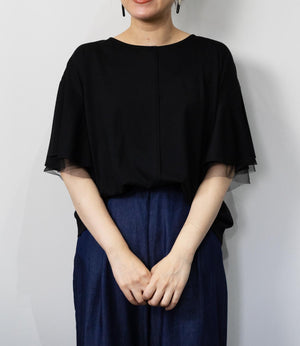 【接触冷感】スムースポンチフレアカットソー