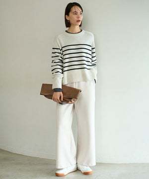 カシミヤブレンド クルーネックニット