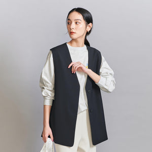 【WEB限定 Wardrobe DAILY MINIMAL】ダブルクロス リボンベルトジレ -ウォッシャブル-