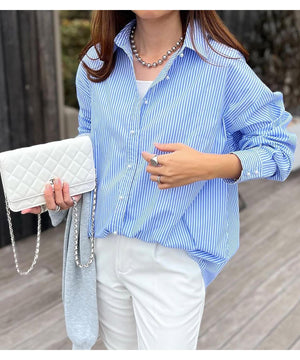 パール釦オーバーサイズシャツ