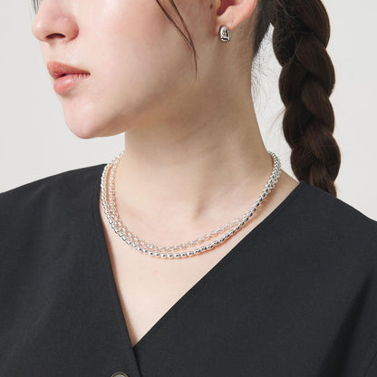 2連 ミックスチェーン 3WAY ネックレス