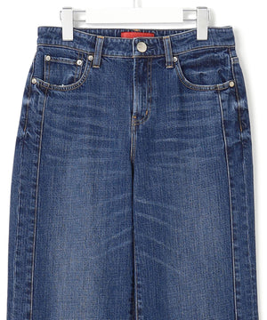 デニム ライン ワイドパンツ