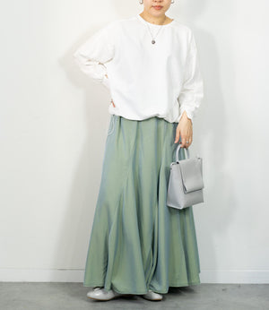 シャンブレーパネルスカート