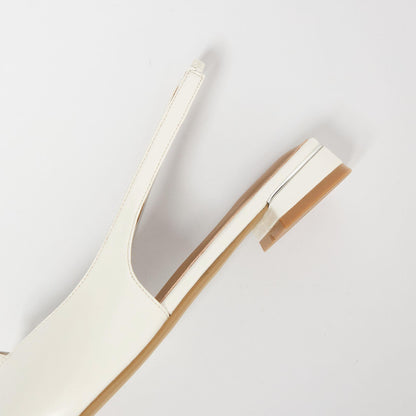 ポインテッド Vカットバー スリングバックシューズ / サンダル / パンプス