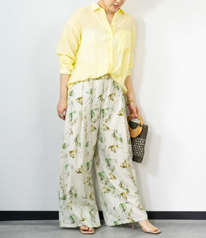 ボタニカル柄イージーパンツ