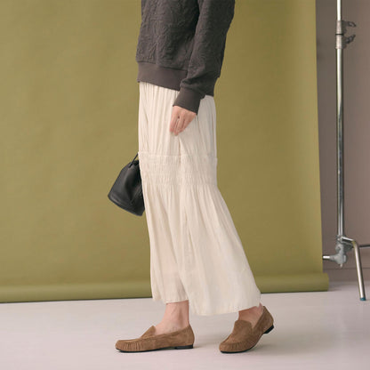 【WEB限定】シャーリング キリカエ フレアスカート