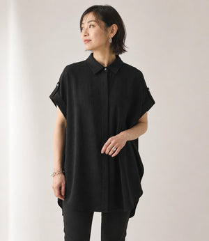 リネンライクミモレシャツ