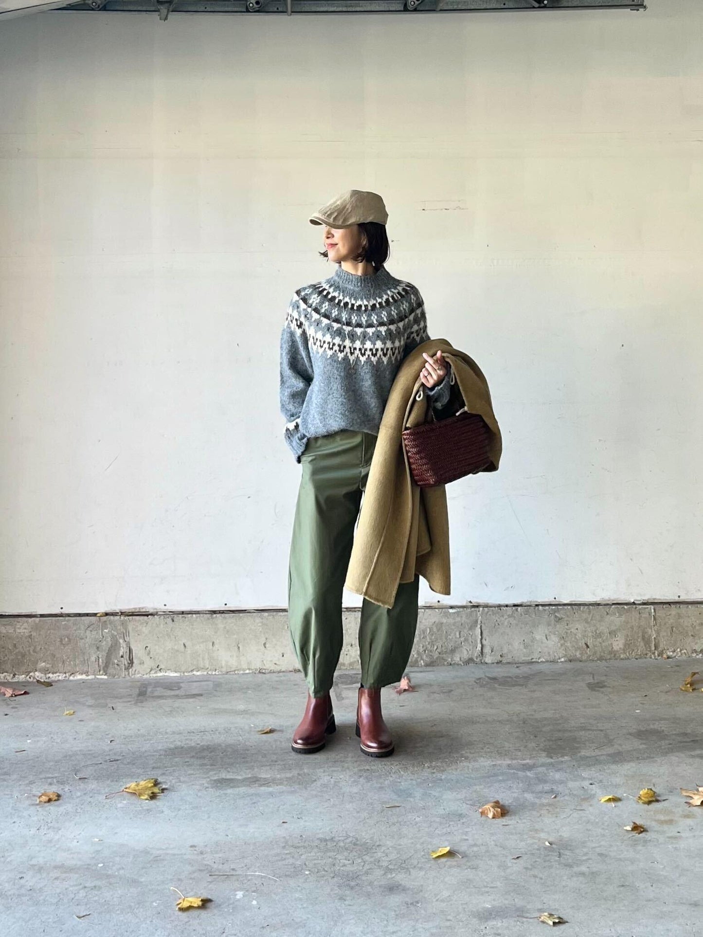 マスタードダッフルコート