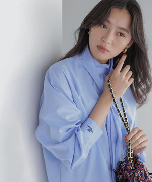 コットンタッチシャーティング刺繍入り ブラウス