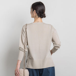 【WEB限定】ベーシックウールクルーネックニット≪洗える≫