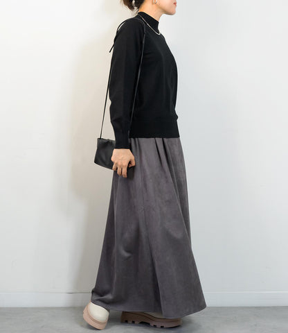 スウェードフレアスカート