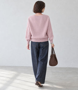 ウールカシミアホールガーメントVネックニット