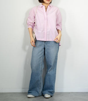 先染めストライプシャツ