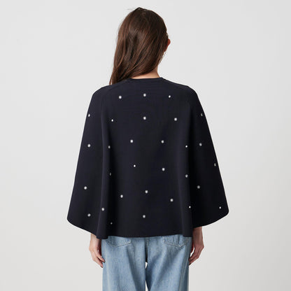 エンブロイダリー フラワー ケープニット ‐ウォッシャブル‐