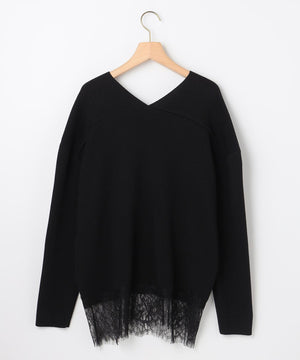 レースモチーフニットプルオーバー