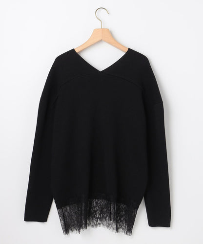 レースモチーフニットプルオーバー