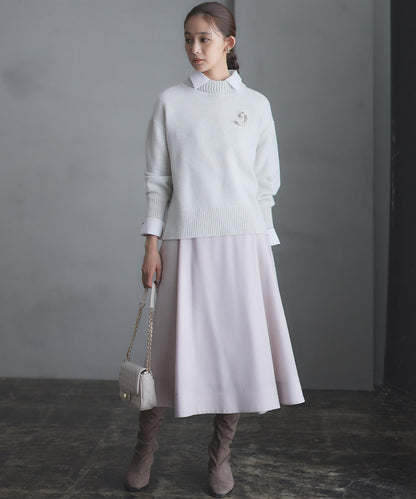 ウールカシミヤミックス ロールネック ニット