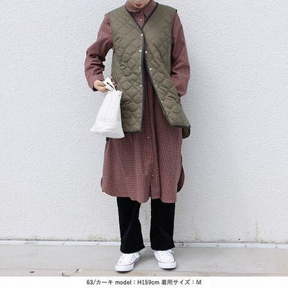 キルティングロングベスト