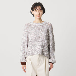 カラーミックス クルーネックニット