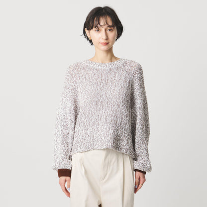 カラーミックス クルーネックニット