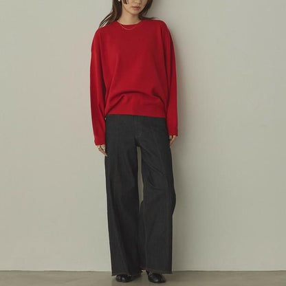 やわもちクルーネックニット